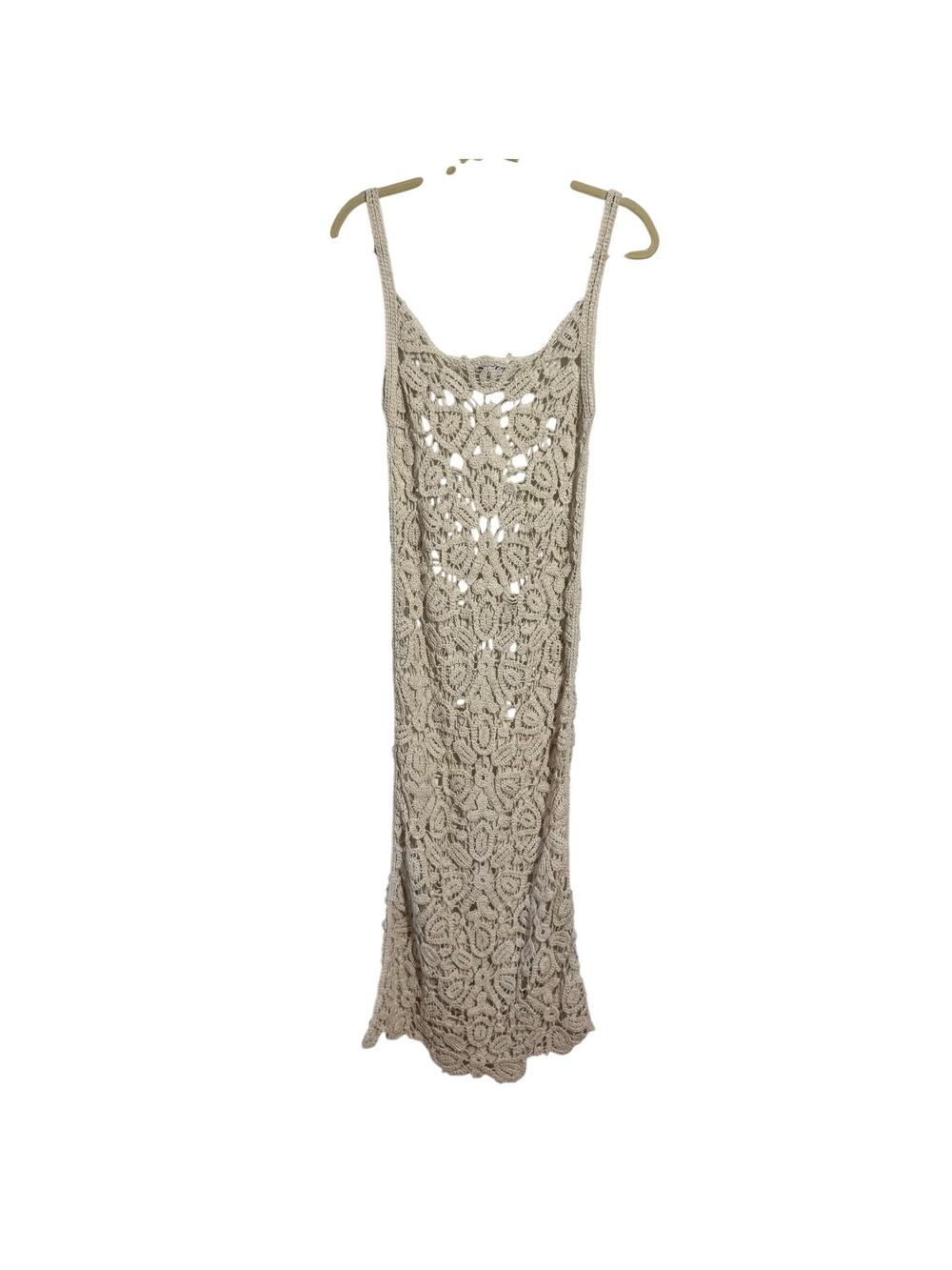 Lilie Rose Crochet Boho Maxi Dress Women S‎ Cream Beach Costal Vacation Cotton